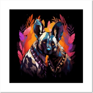 African Wild Dog Couple Valentine Posters and Art